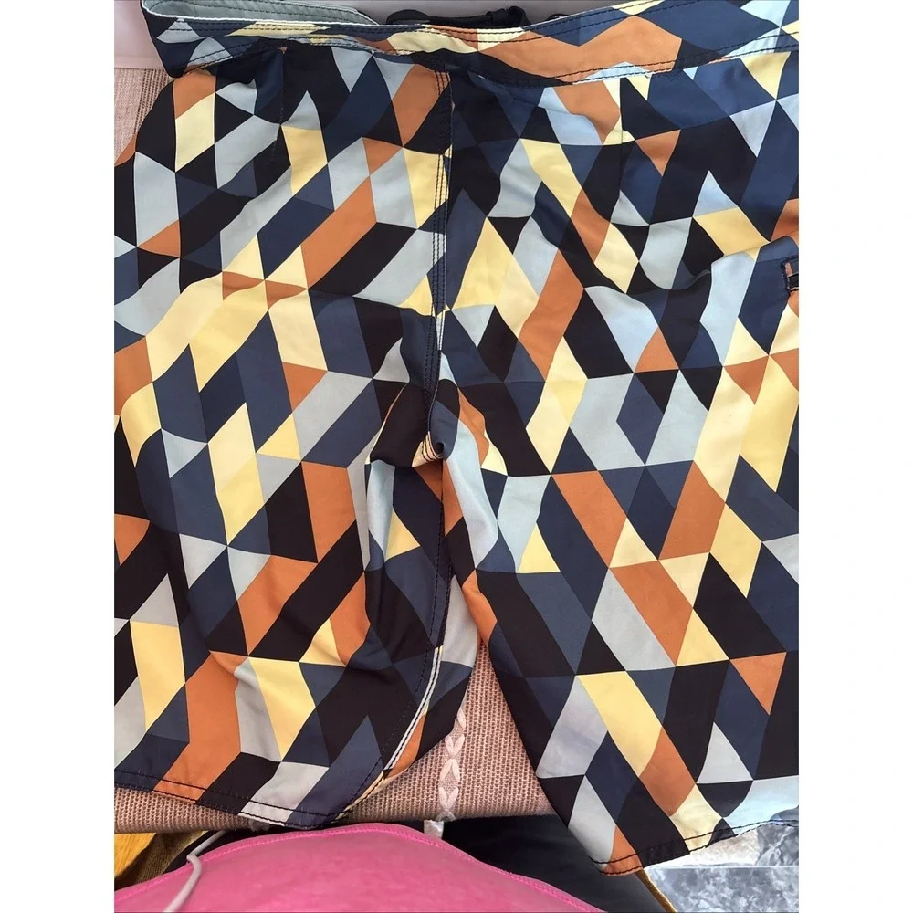 RVCA ANP PM Tenore Designed Board Shorts Mens 34 Geometric‎ Surf Swim Trunks